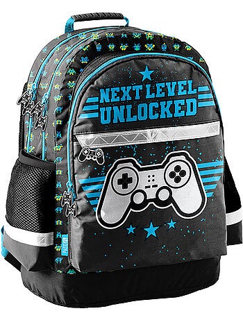 Sac à dos scolaire motif gaming matière synthétique brillante CMP