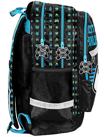 Sac à dos scolaire motif gaming matière synthétique brillante CMP