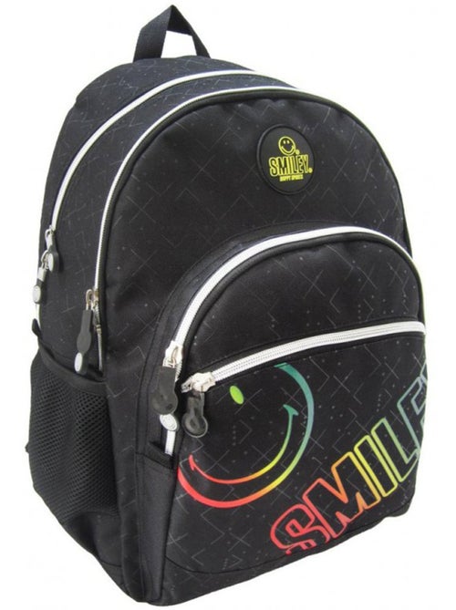 Sac à dos scolaire motif Smiley multicolore Smiley World - Kiabi