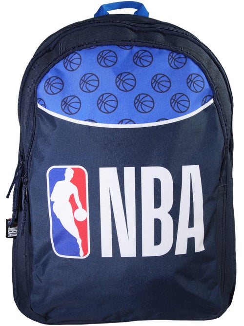 Sac à Dos Scolaire NBA Basketball Bleu Marine 2 Compartiments Bagtrotter - Kiabi