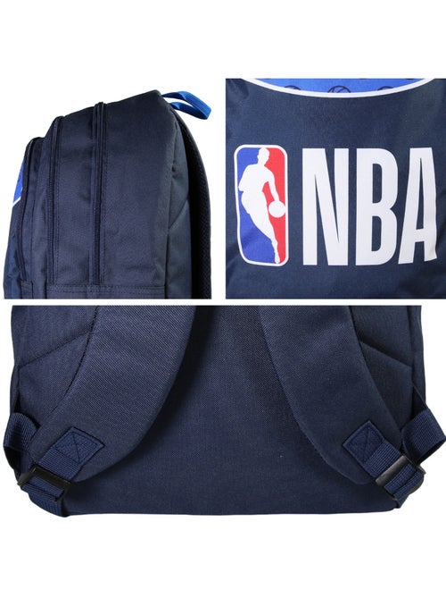 Sac à Dos Scolaire NBA Basketball Bleu Marine 2 Compartiments Bagtrotter - Kiabi