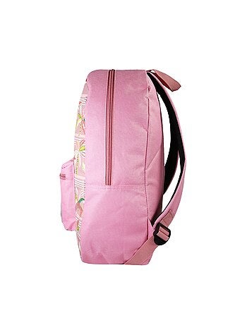 Sac à Dos Scolaire Offshore - Rose - Palmiers - 1 compartiment zippé - 29x13x40cm - Bagtrotter