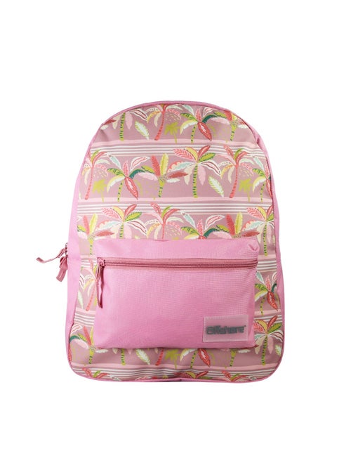 Sac à Dos Scolaire Offshore - Rose - Palmiers - 1 compartiment zippé - 29x13x40cm - Bagtrotter - Kiabi