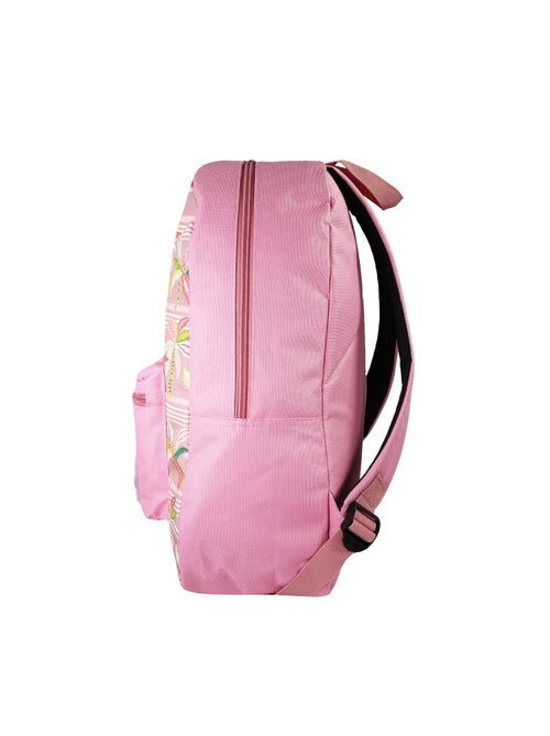 Sac à Dos Scolaire Offshore - Rose - Palmiers - 1 compartiment zippé - 29x13x40cm - Bagtrotter - Kiabi