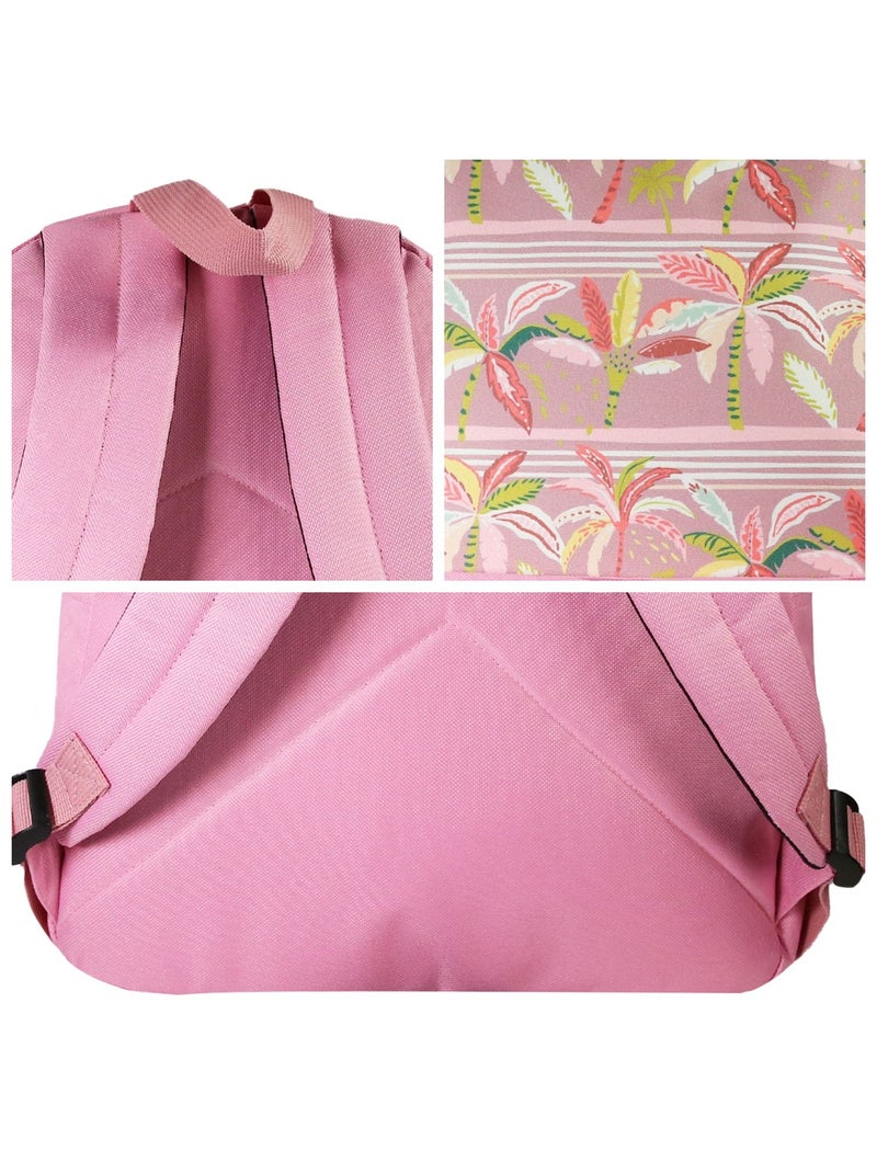 Sac à Dos Scolaire Offshore - Rose - Palmiers - 1 compartiment zippé - 29x13x40cm - Bagtrotter Rose - Kiabi