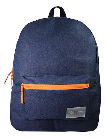 Sac à dos scolaire Offshore 1 compartiment bleu marine orange - Bagtrotter