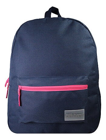 Sac à dos scolaire Offshore 1 compartiment bleu marine rose - Bagtrotter