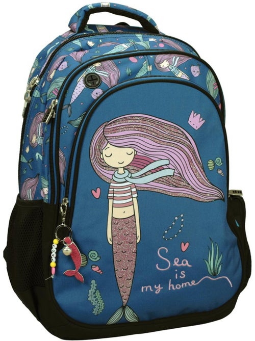 Sac à dos scolaire ovale 'Sea Mermaid' 48 x 30 x 28 cm - Back Me Up - Kiabi Sac à dos scolaire ovale 'Sea Mermaid' 48 x 30 x 28 cm - Back Me Up - Kiabi