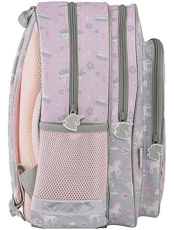Sac à dos scolaire pailleté Paso avec poche transparente confettis