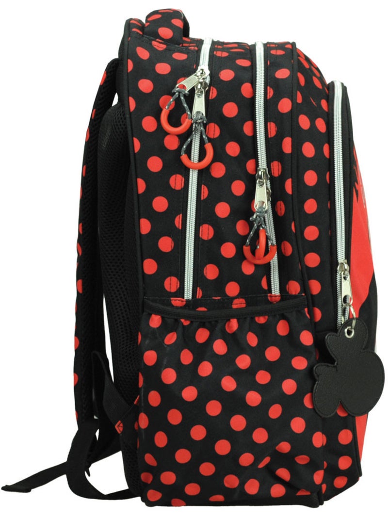 Sac à dos scolaire polyester motif pois Minnie Rouge/Bleu/Jaune - Kiabi