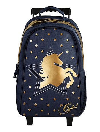 Sac à Dos Scolaire Primaire à Roulettes Cybel Bleu Marine 2 Compartiments Bagtrotter