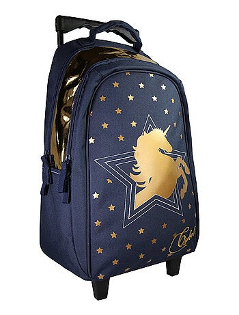 Sac à Dos Scolaire Primaire à Roulettes Cybel Bleu Marine 2 Compartiments Bagtrotter