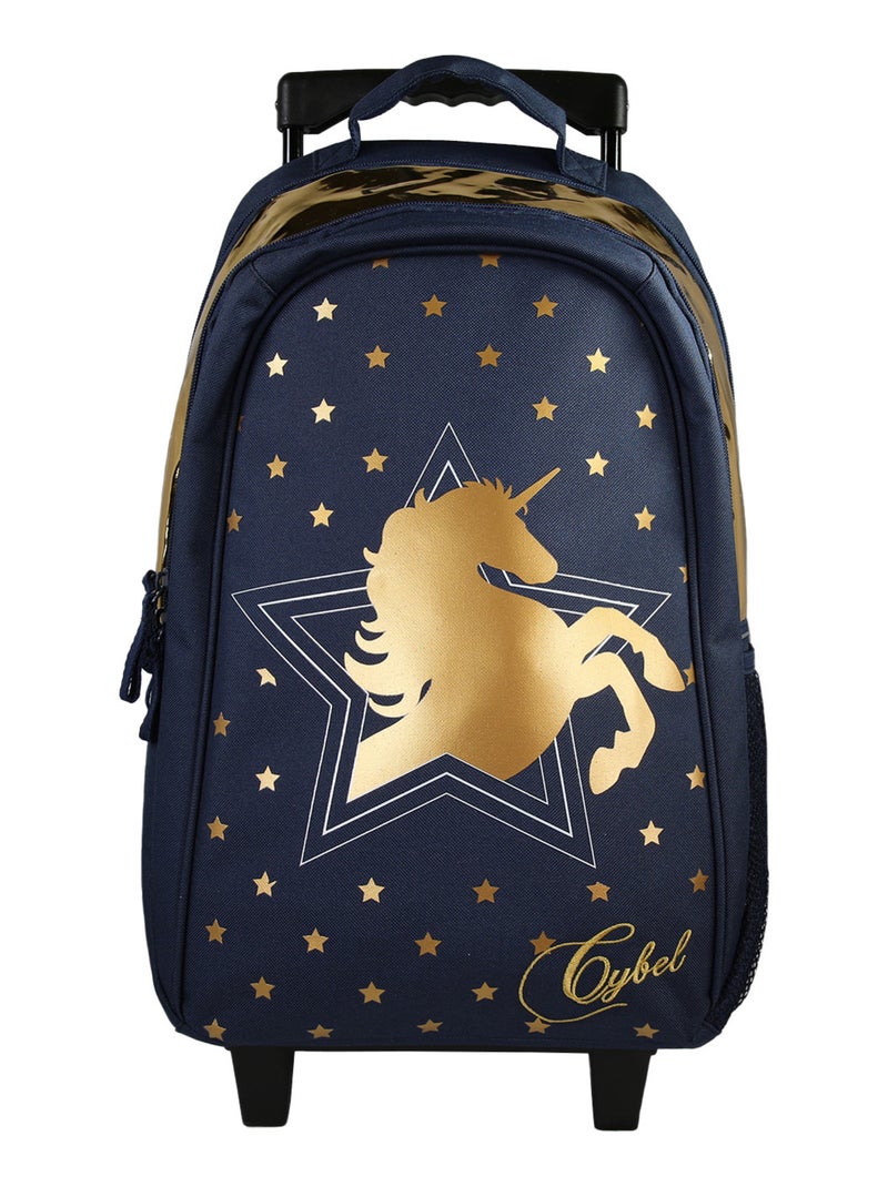 Sac à Dos Scolaire Primaire à Roulettes Cybel Bleu Marine  2 Compartiments Bagtrotter Bleu - Kiabi
