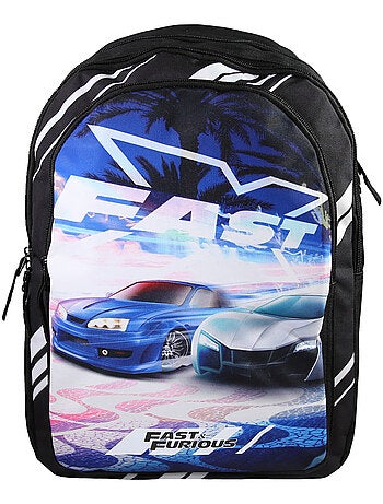 Sac à Dos Scolaire Primaire Fast And Furious Noir - 2 Compartiments - Bagtrotter