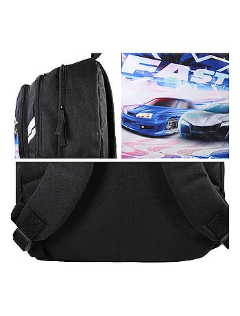 Sac à Dos Scolaire Primaire Fast And Furious Noir - 2 Compartiments - Bagtrotter