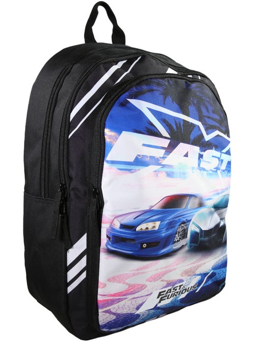 Sac à Dos Scolaire Primaire Fast And Furious Noir - 2 Compartiments - Bagtrotter - Kiabi