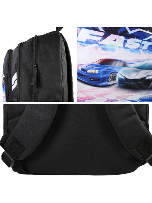 Sac à Dos Scolaire Primaire Fast And Furious Noir - 2 Compartiments - Bagtrotter - Kiabi