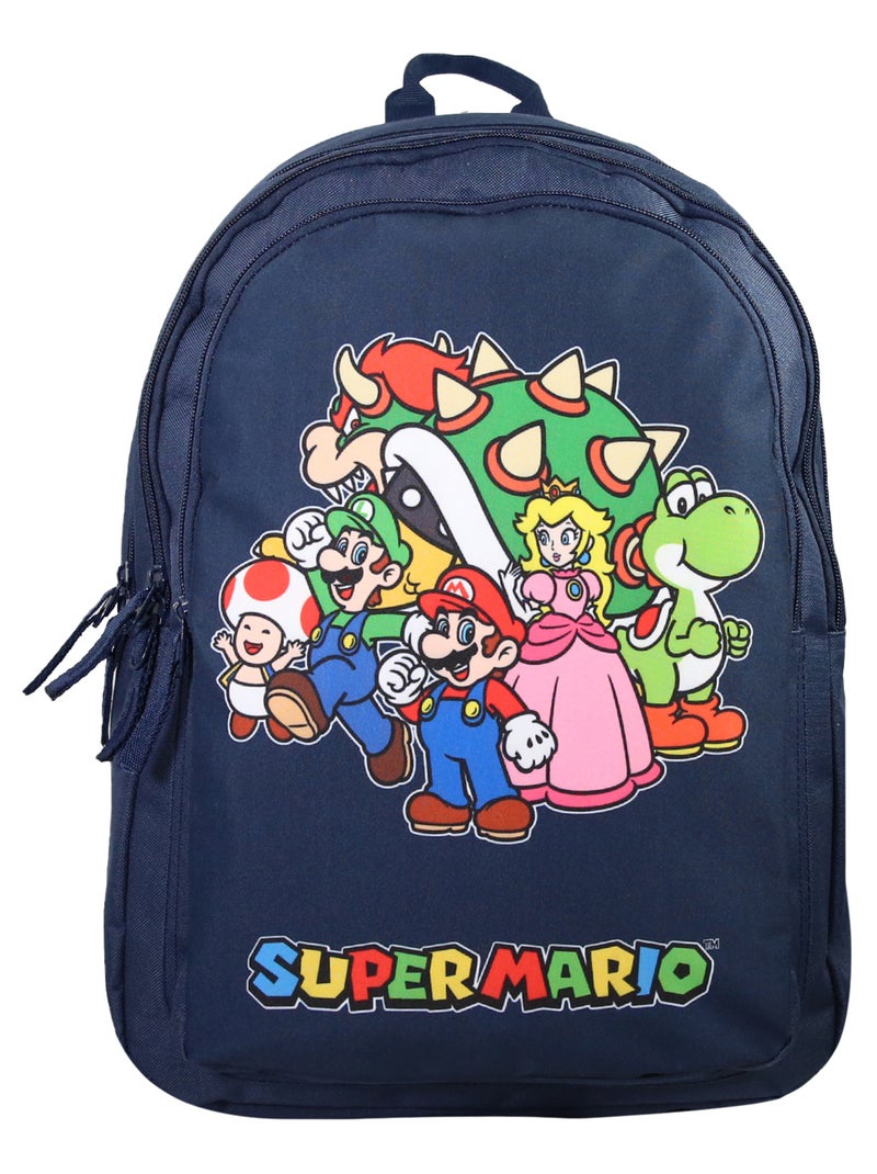 Sac à Dos Scolaire Primaire Super Mario Bleu Marine - 2 Compartiments - Bagtrotter Bleu - Kiabi