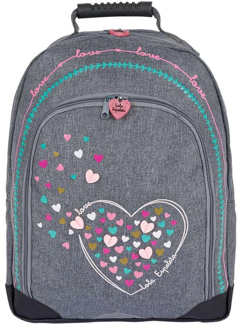 Sac à dos scolaire textile motif cœur Lola Espeleta 42 CM - Kiabi