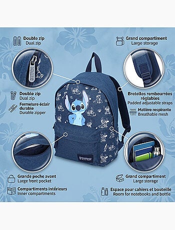 Sac à dos Stitch Disney 37 cm primaire collège fille 795-01104
