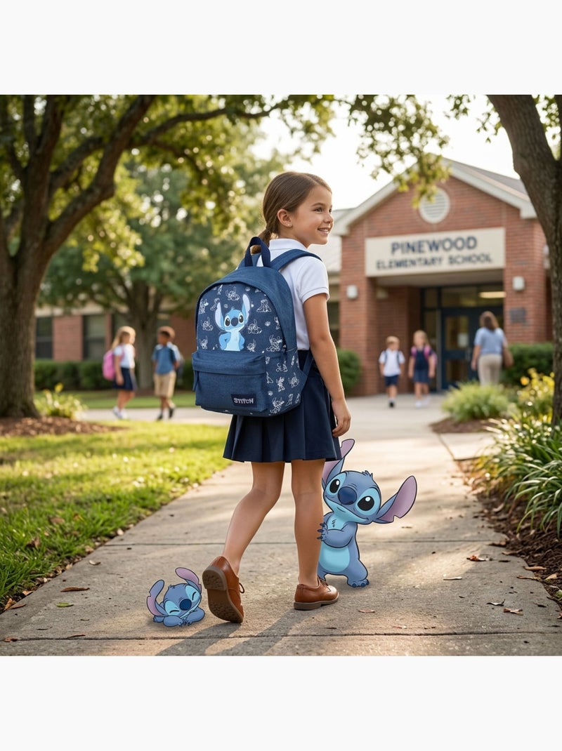 Sac à dos Stitch Disney 37 cm primaire collège fille 795-01104 Bleu Multicolore - Kiabi