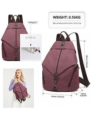 Sac à dos toile vintage compatible trolley 31x16x38 cm - kono