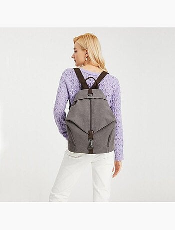Sac à dos toile vintage poche antivol compatible trolley 31x16x38 cm - kono