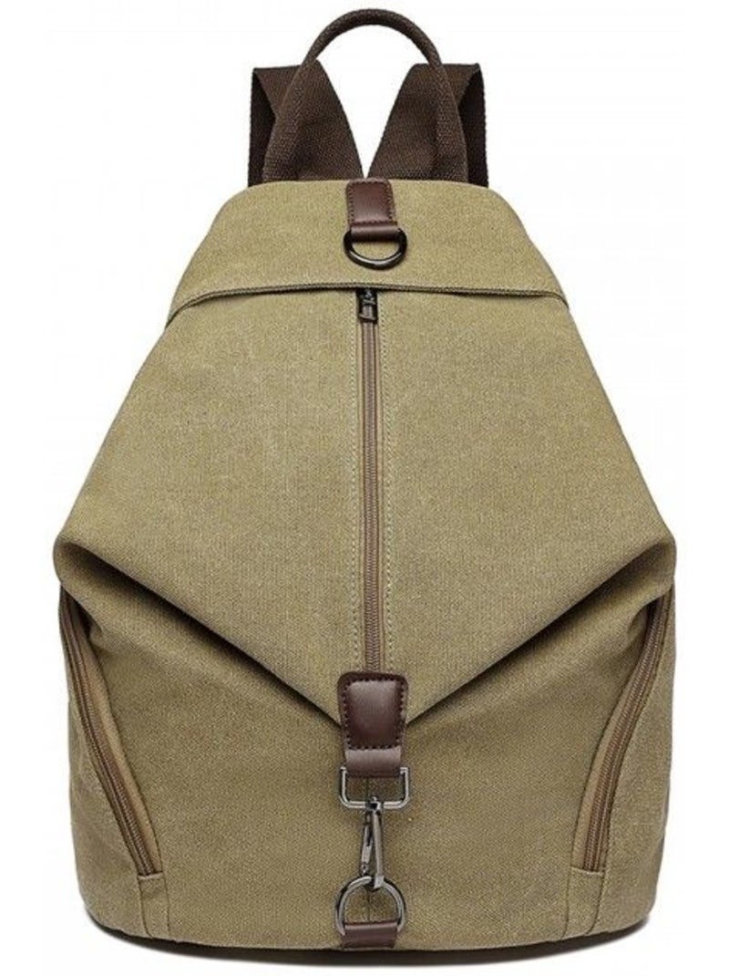 Sac à dos toile vintage poche antivol compatible trolley 31x16x38 cm - kono Kaki - Kiabi