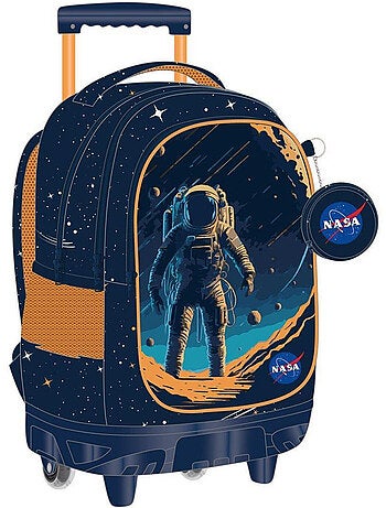 Sac à dos trolley 3 compartiments zippés 45 cm NASA Astronaut Lune
