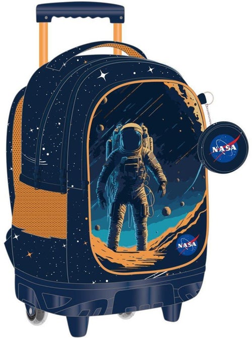 Sac à dos trolley 3 compartiments zippés 45 cm NASA Astronaut Lune - Kiabi Sac à dos trolley 3 compartiments zippés 45 cm NASA Astronaut Lune - Kiabi