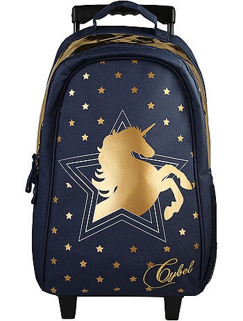 Sac à dos trolley Licorne La boutique des toons 45 cm finitions dorées