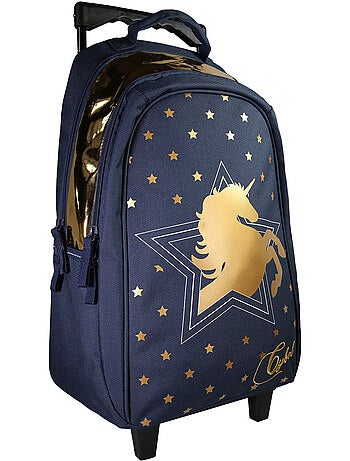 Sac à dos trolley Licorne La boutique des toons 45 cm finitions dorées