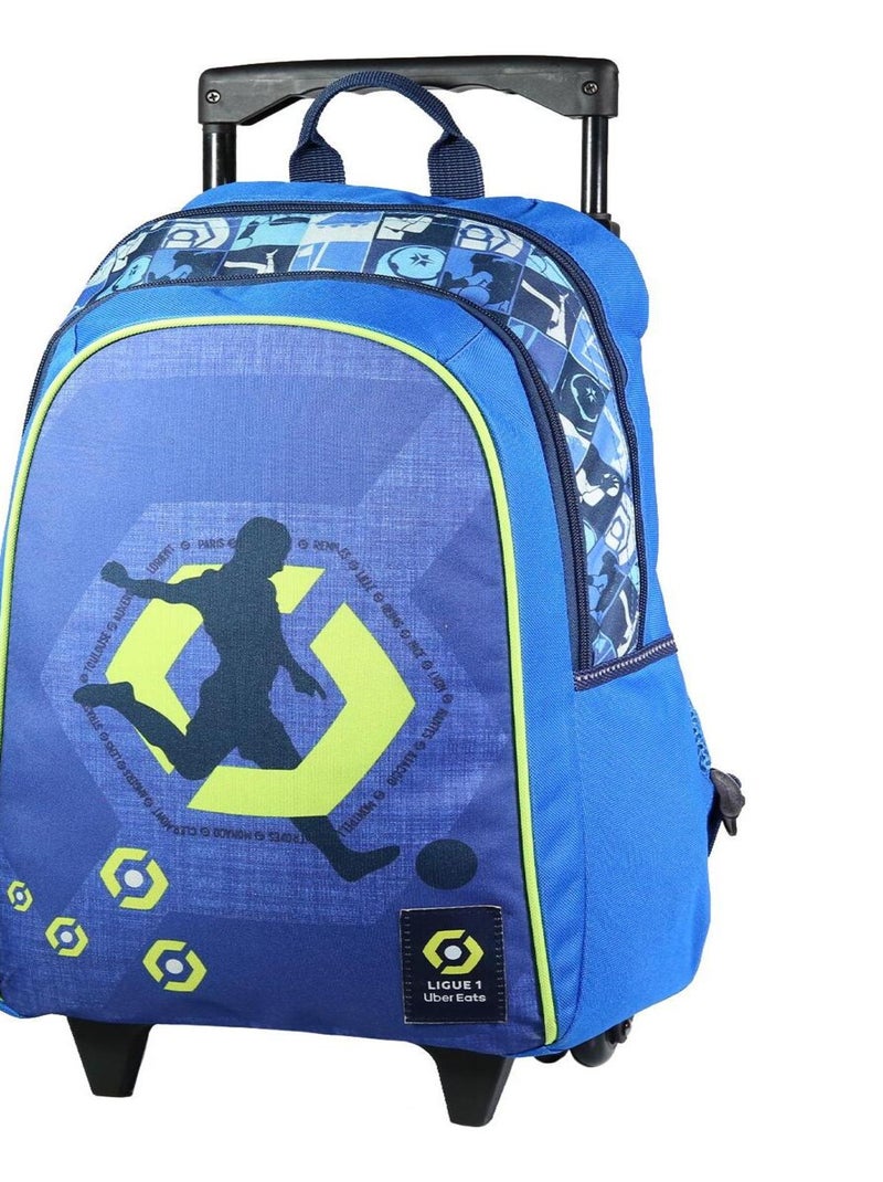 Sac à dos trolley Ligue 1 Bagtrotter 45 cm polyester 2 compartiments zippés Bleu - Kiabi