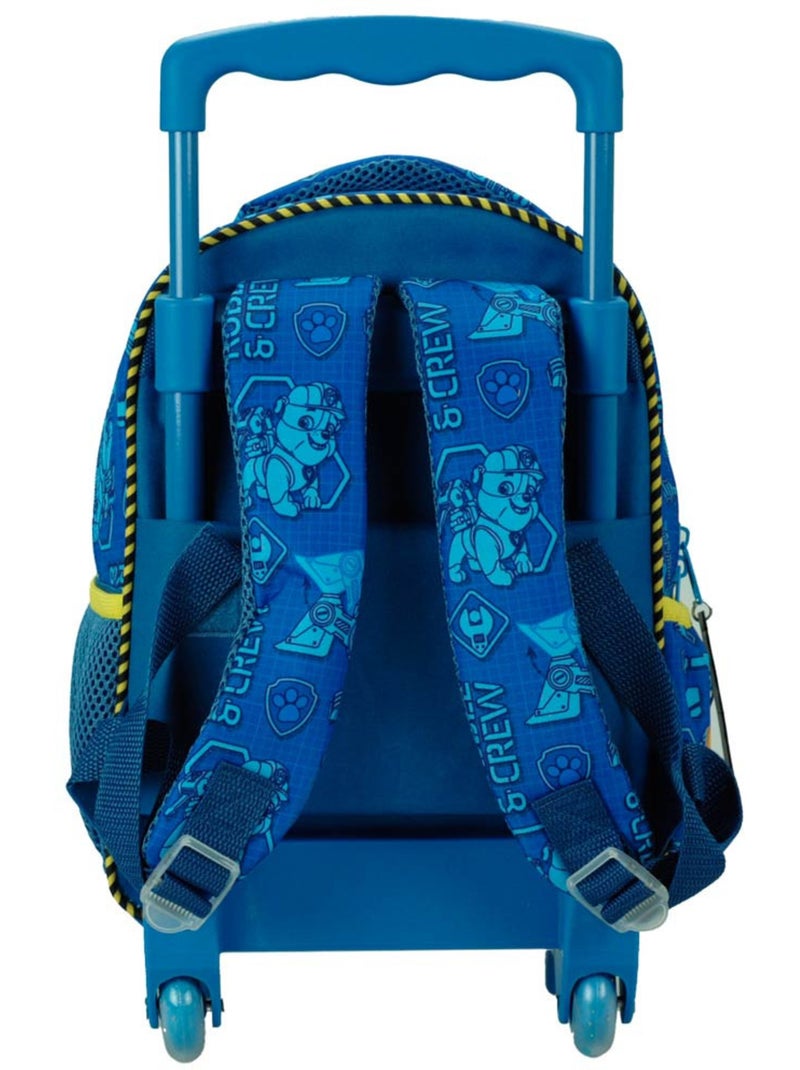 Sac à dos trolley maternelle Rubble & Crew de la Pat Patrouille 30 CM Bleu Jaune - Kiabi