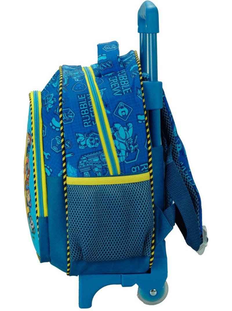 Sac à dos trolley maternelle Rubble & Crew de la Pat Patrouille 30 CM Bleu Jaune - Kiabi