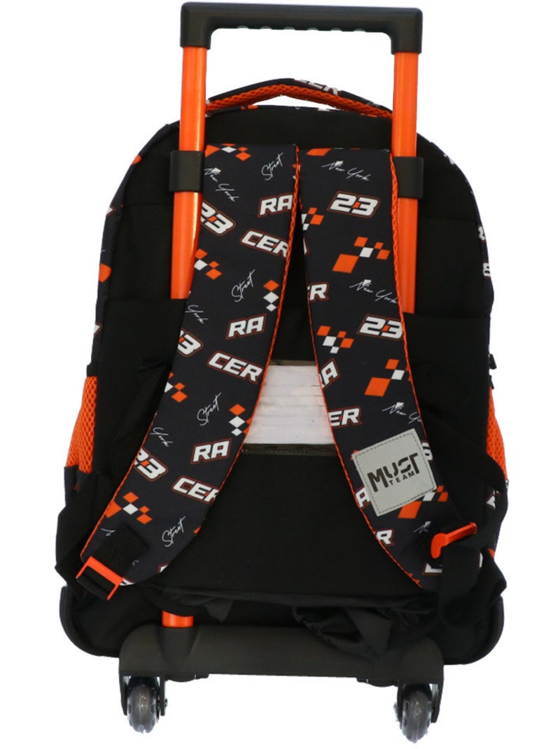 Sac à dos trolley roulettes Street Racer poignée télescopique CMP Noir Orange clair - Kiabi