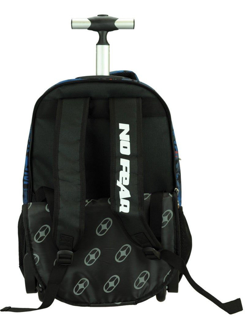 Sac à dos trolley Skateboard Let's Go No Fear 48 CM Noir Rouge Bleu - Kiabi