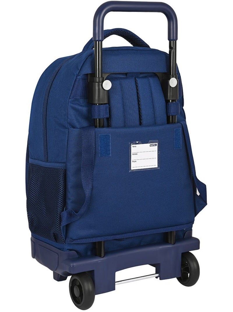 Sac à Dos Trolley University avec base rigide et 2 compartiments 45 CM Bleu Rouge - Kiabi