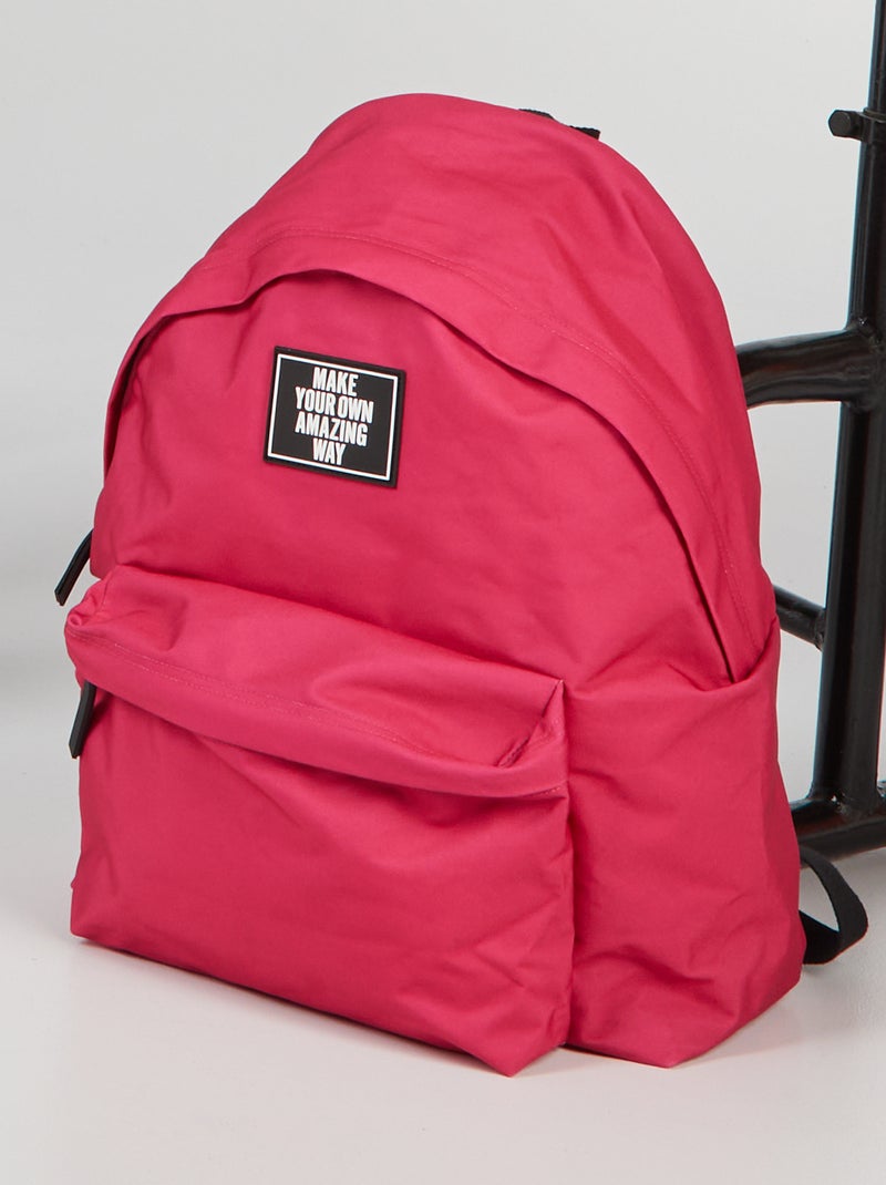 Sac à dos uni Rose - Kiabi