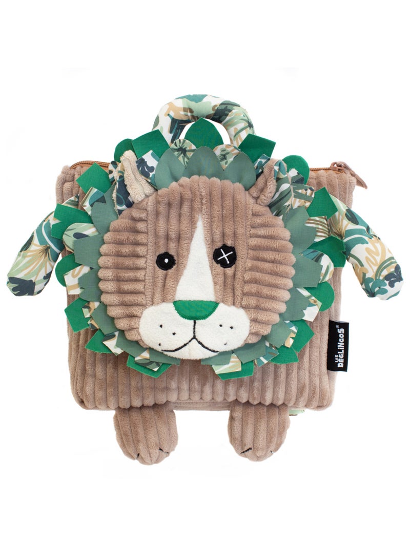 Sac à dos velours Jélékros le lion Gris - Kiabi