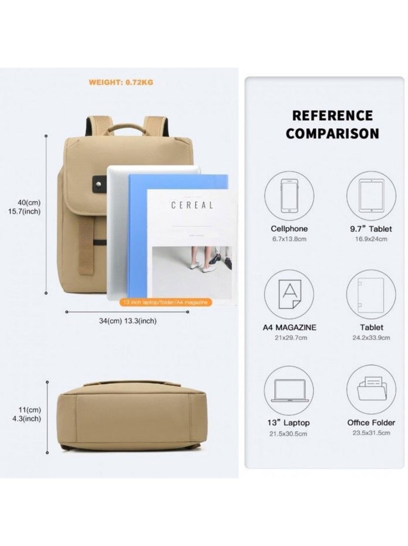 Sac à dos vintage 34x11x40 cm imperméable pour pc - kono Beige - Kiabi