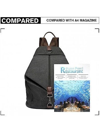 Sac à dos vintage en toile camping et école 31x16x38 cm - kono