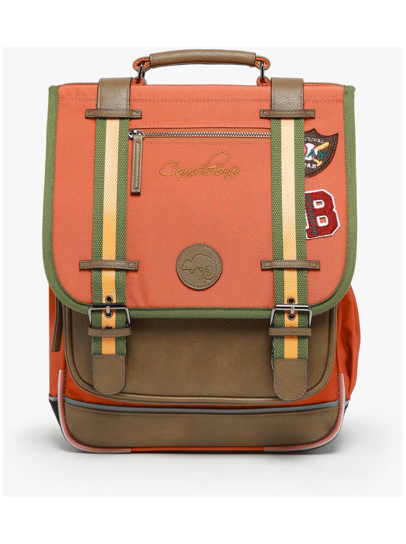 Sac À Dos Vintage Urban 2 Compartiments Cameleon Orange corail - Kiabi