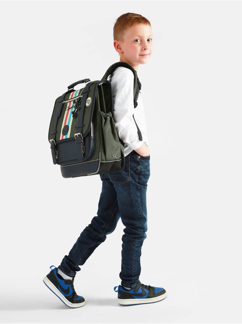 Sac À Dos Vintage Urban 2 Compartiments Cameleon Vert sapin - Kiabi