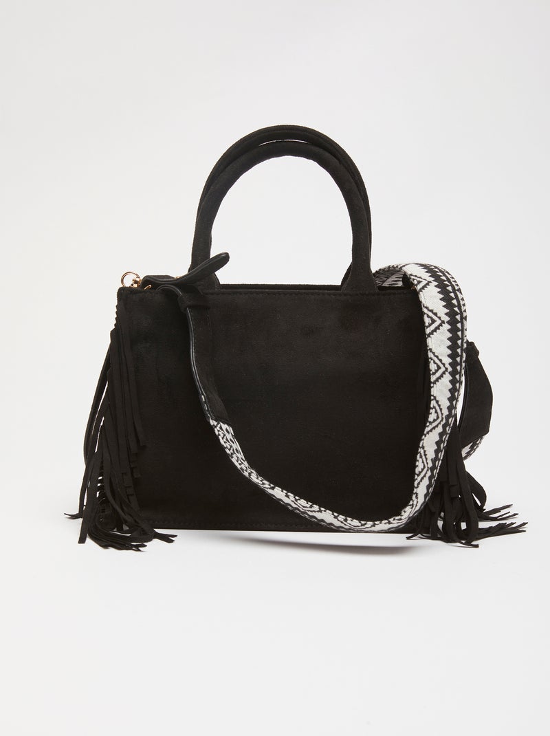 Sac à franges aspect suédé - Damart Noir - Kiabi