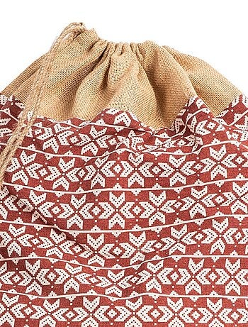 Sac à jouets imprimé CHALET en coton recyclé 'Deko&co'