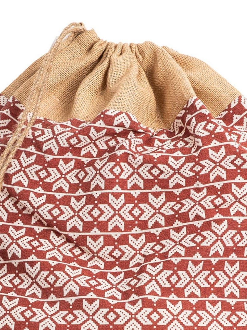 Sac à jouets imprimé CHALET en coton recyclé 'Deko&co' Rouge clair - Kiabi