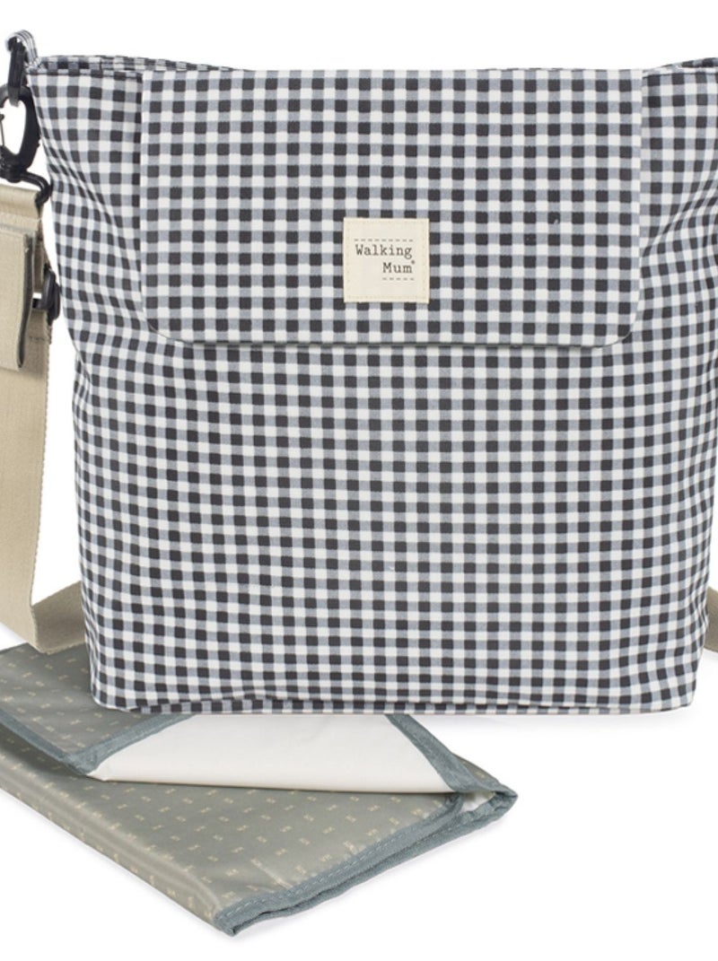 Sac à langer à bandoulière I Love Vichy noir Noir - Kiabi