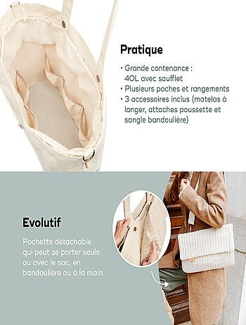 Sac à langer avec pochette amovible zebra 'babymoov'