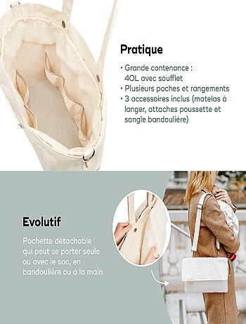 Sac à langer avec pochette amovible zebra 'babymoov'